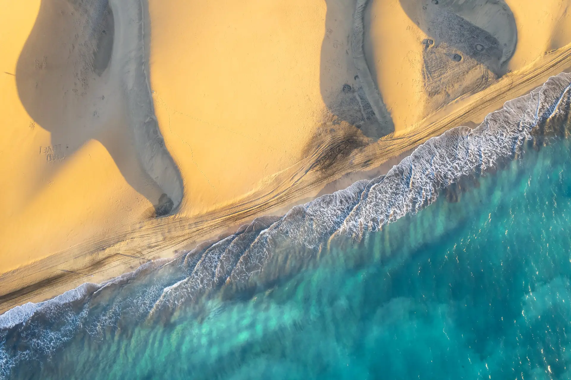 Landscape with Maspalomas sand dunes and Atlantic ocean