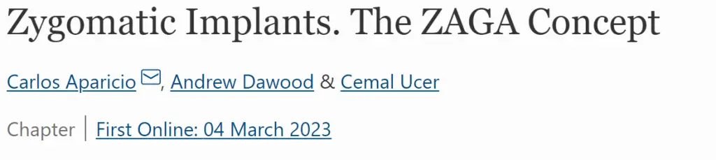 zygomatic implants chapter Dr. Aparicio