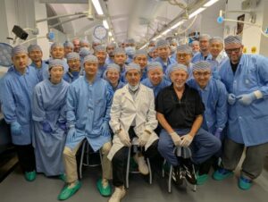 Surgeons practicing zygomatic implant placement on cryopreserved heads at the ZAGA Cadaver Course Barcelona 2026
