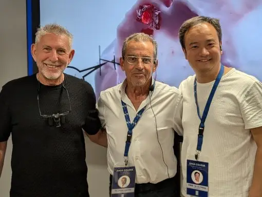 Dr. Adi Lorean, Dr. Carlos Aparicio, and Dr. Liu Tiliang, faculty of the ZAGA Cadaver Course Barcelona 2026