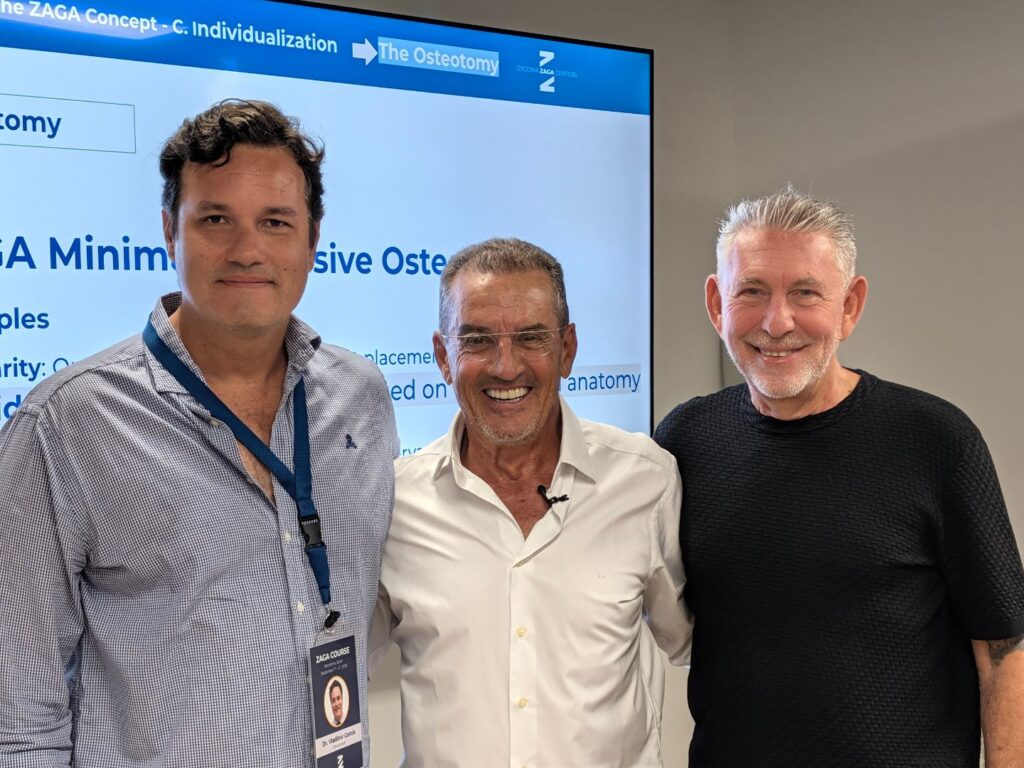 Dr. Vladimir, Dr. Aparicio and Dr. Lorean at the ZAGA Course 2026